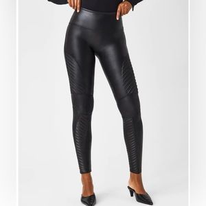 Spanx Faux Leather Moto Leggings